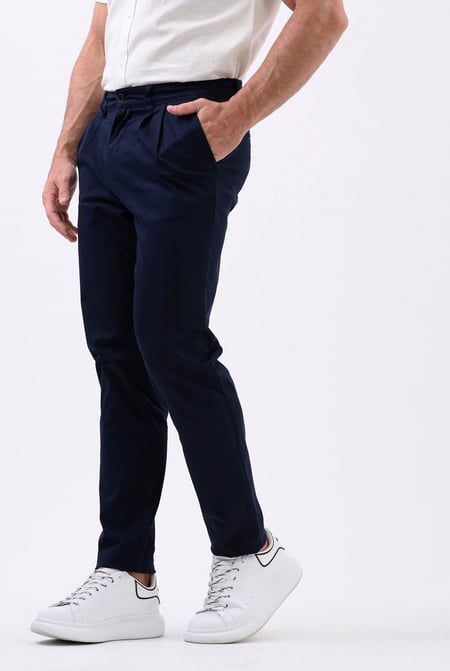 Blue Straight Chino Trousers