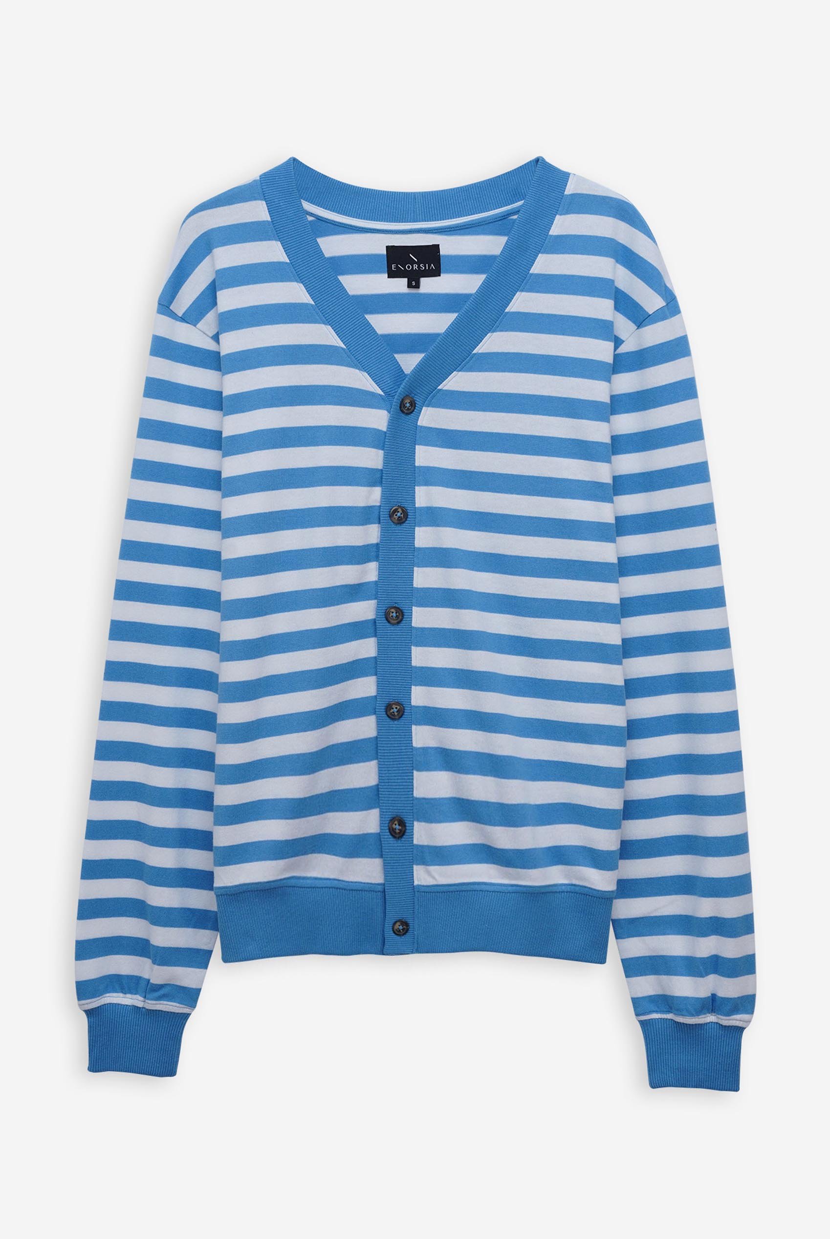 Striped V-neck Button Front Cardigan