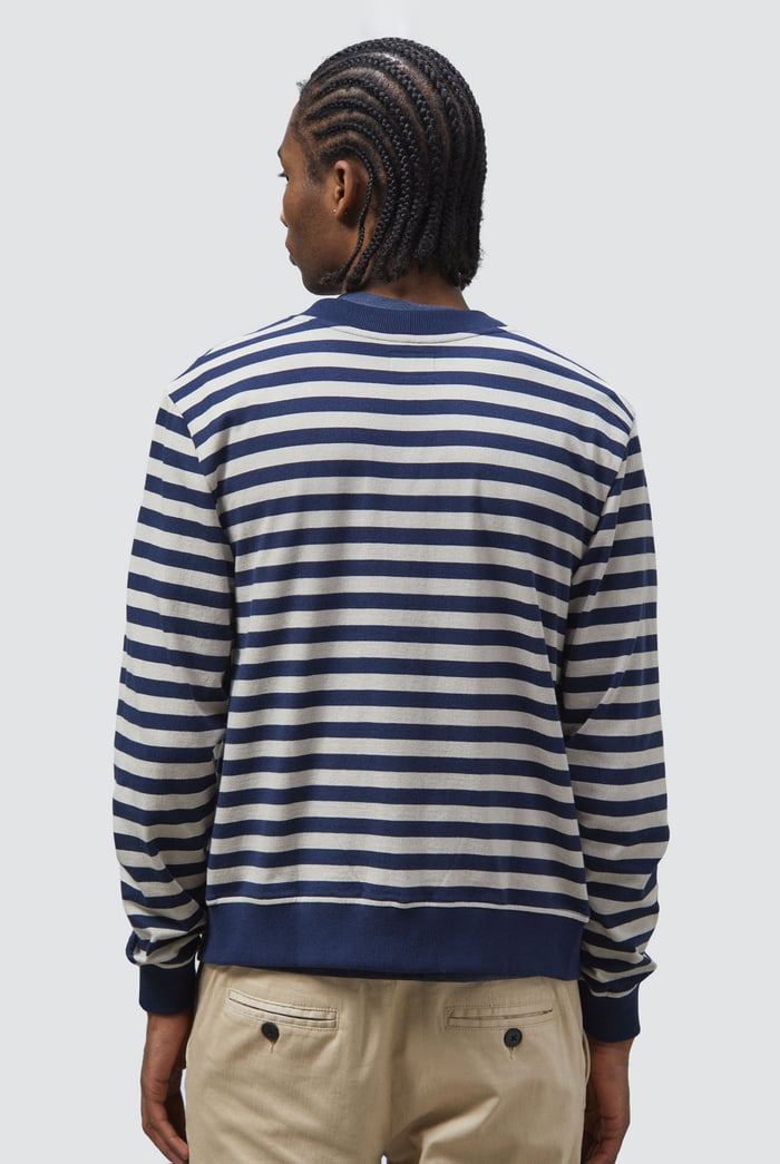 Striped V-neck Button Front Cardigan