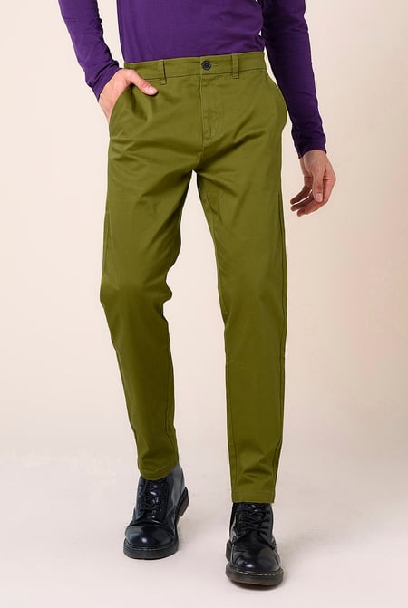 Mens Navy Tapered Stretch Chino Trouser