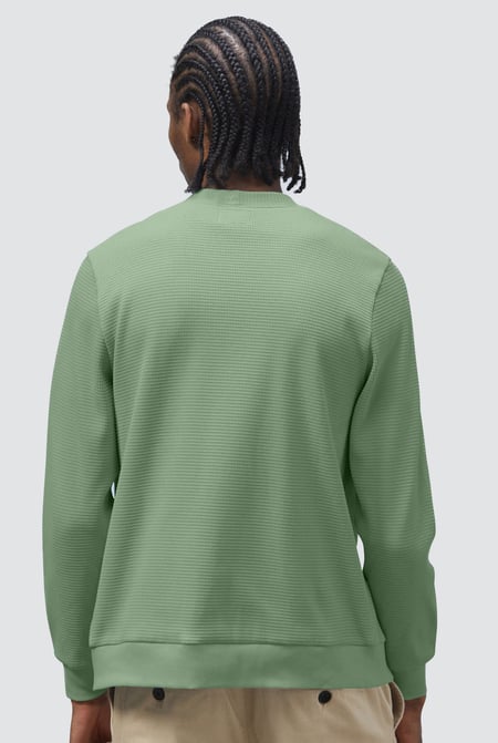 Green Waffle Cardigan