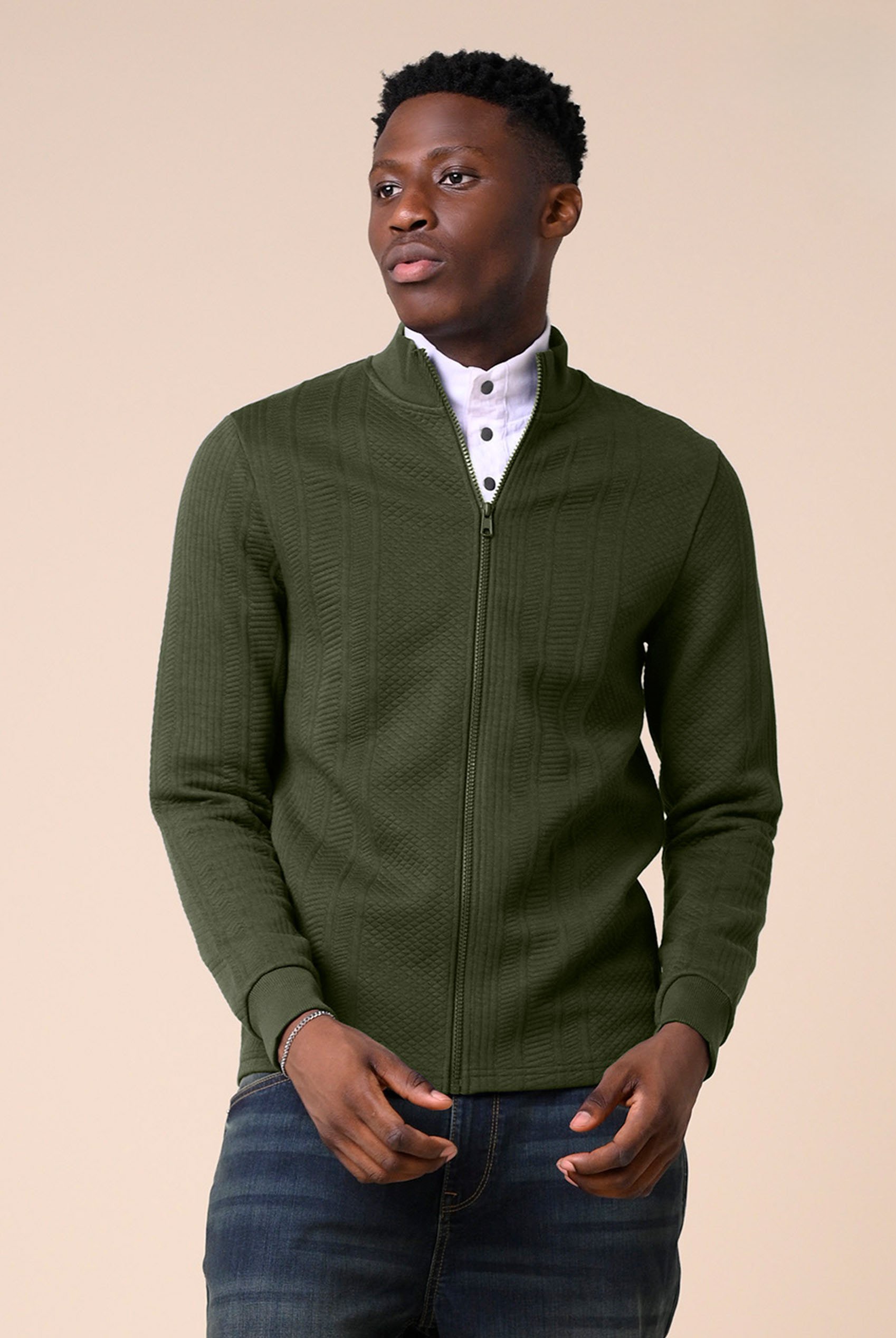 Mens Premium Texture Jersey Jacket