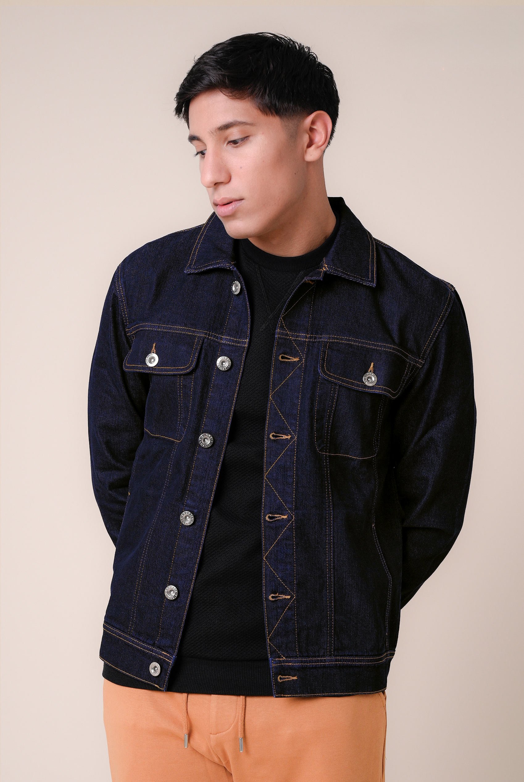 Long Sleeve Raw Denim Jacket
