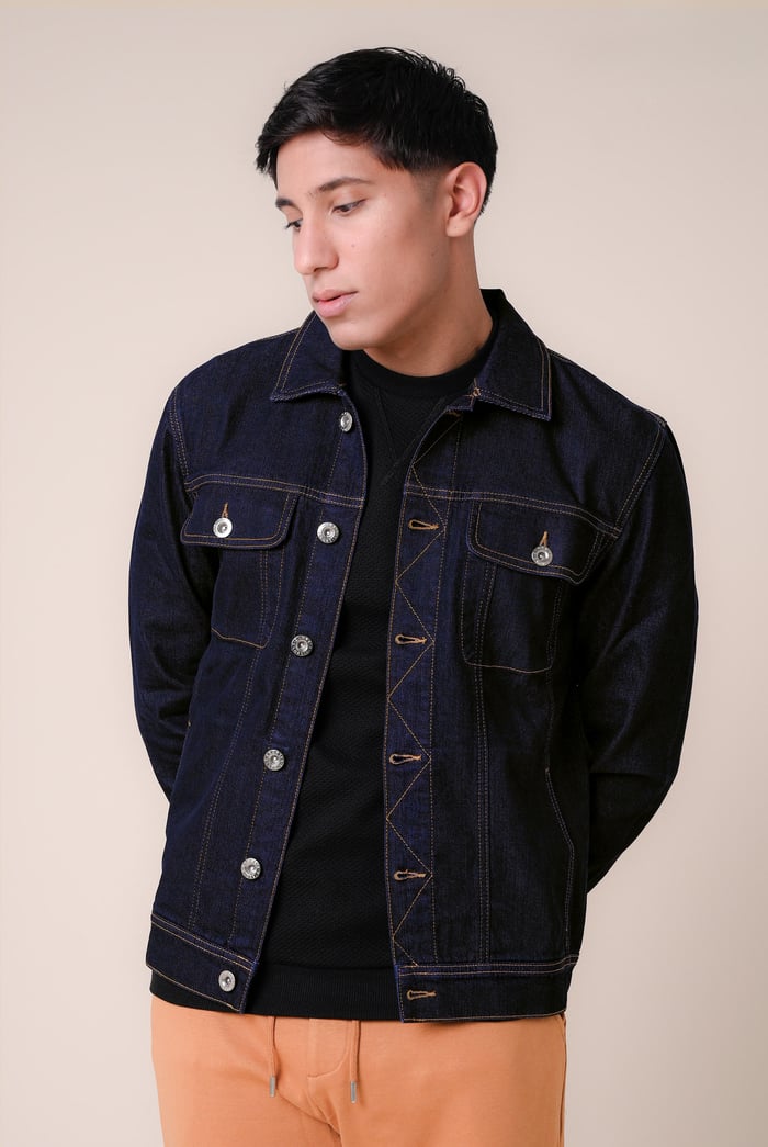 Long Sleeve Raw Denim Jacket