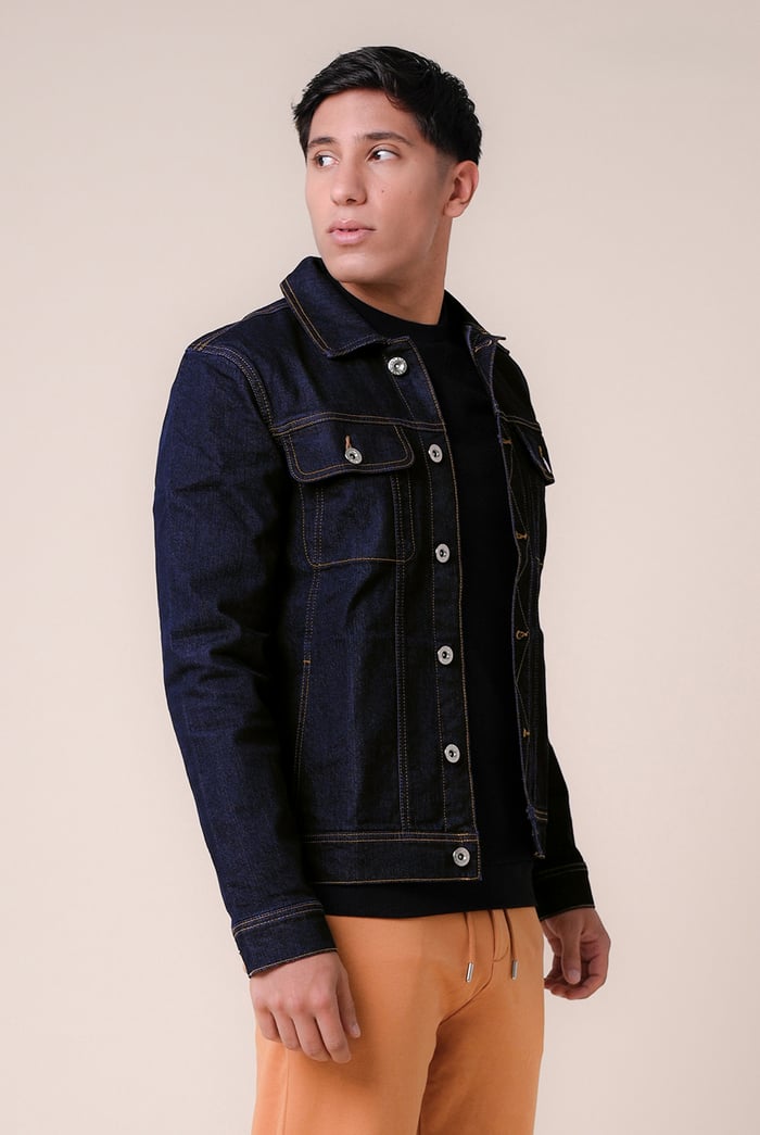 Long Sleeve Raw Denim Jacket