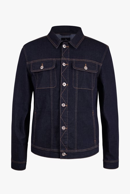 Blue Long Sleeve Raw Denim Jacket