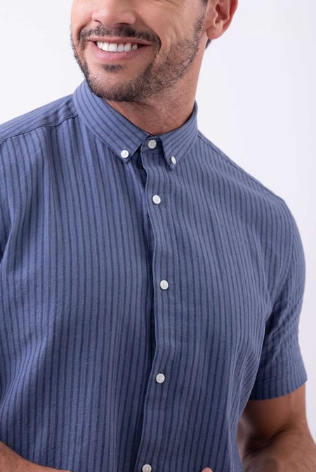 Blue Stripe Short Sleeve Shirt