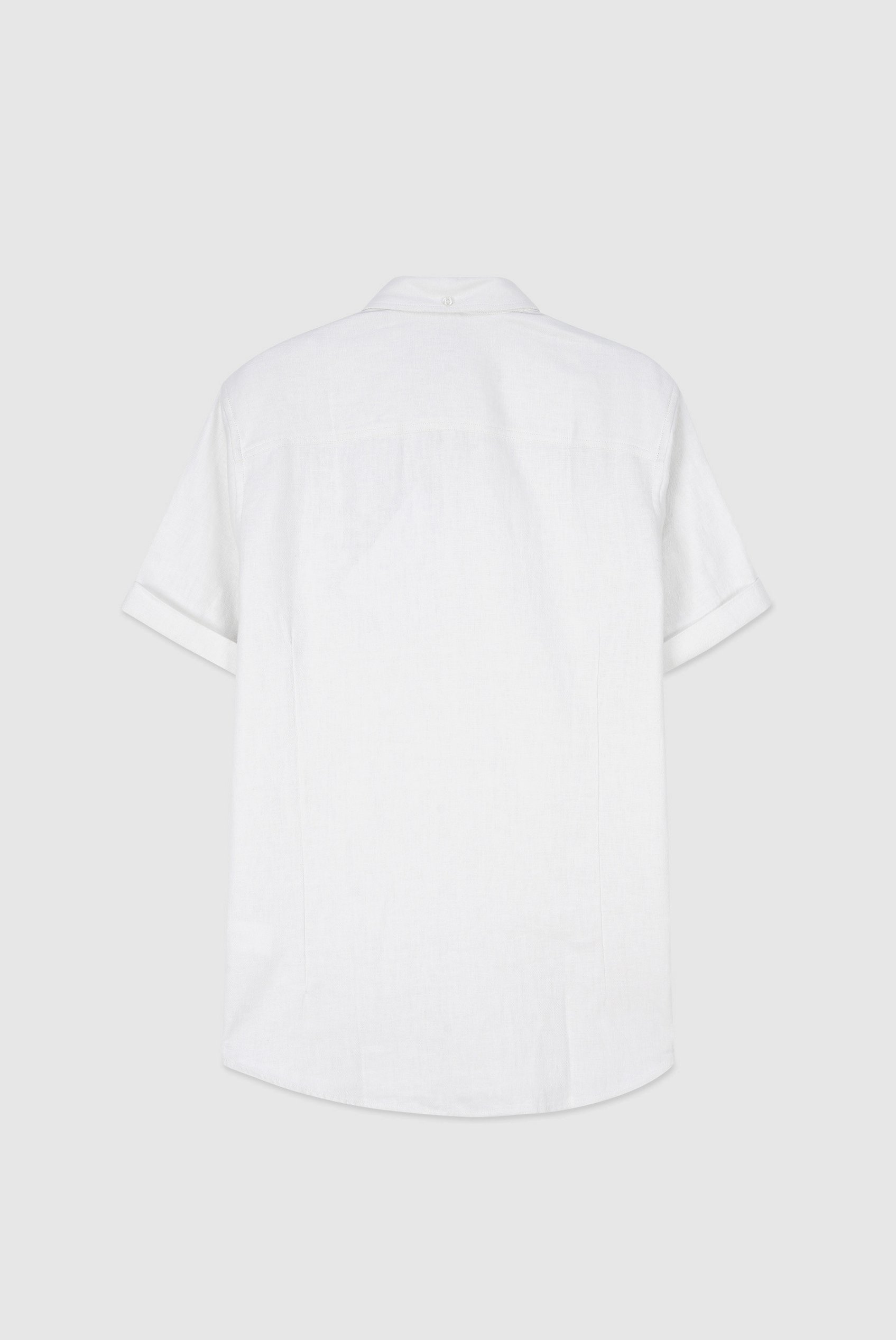 Mens Cotton Linen Roll-Up Sleeve Shirt
