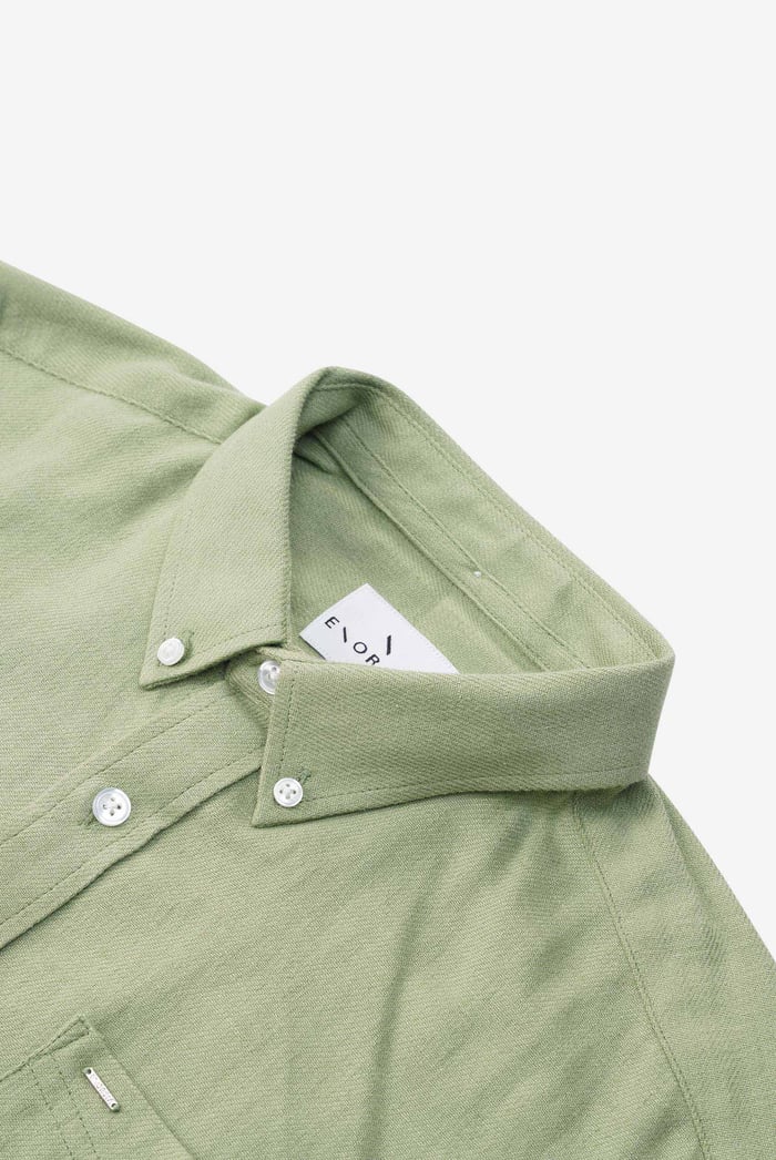 Mens Cotton Linen Roll-Up Sleeve Shirt