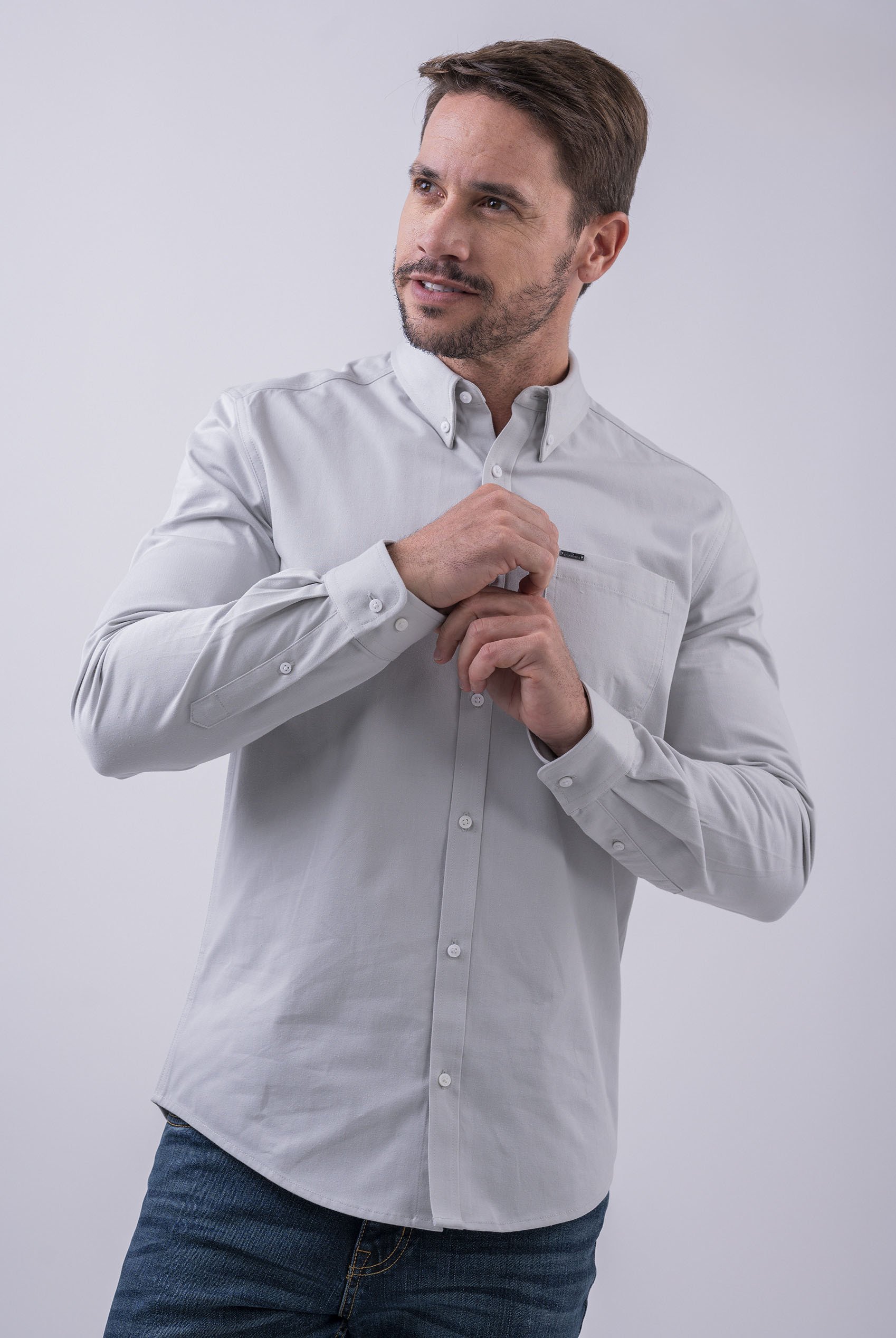 Button Down Collar Long Sleeve Shirt