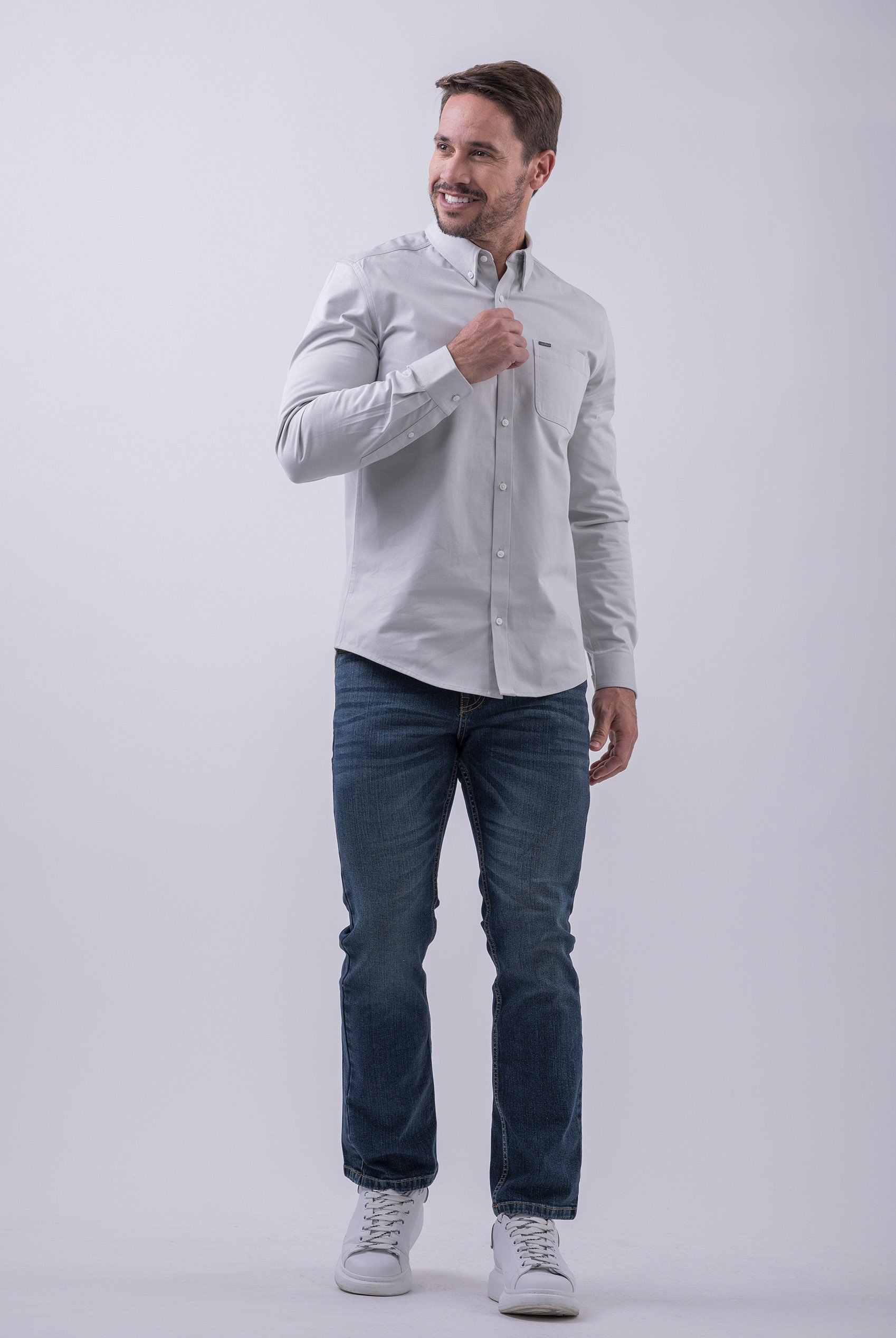Button Down Collar Long Sleeve Shirt
