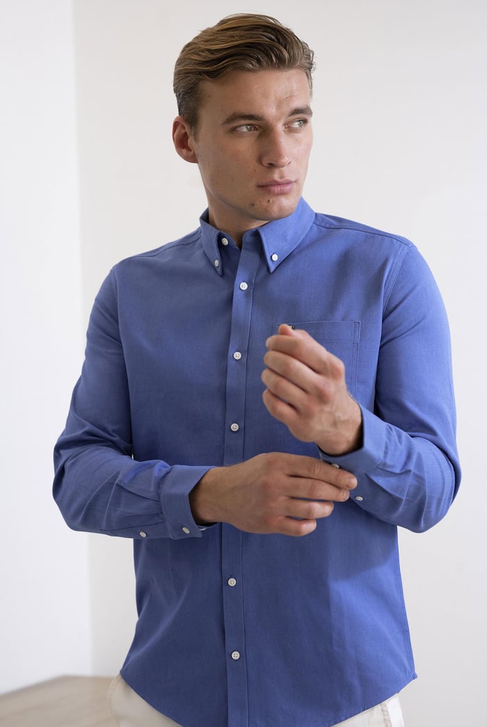 Button Down Collar Long Sleeve Shirt