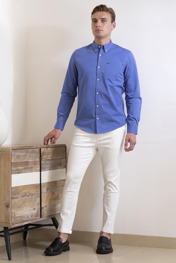Button Down Collar Long Sleeve Shirt