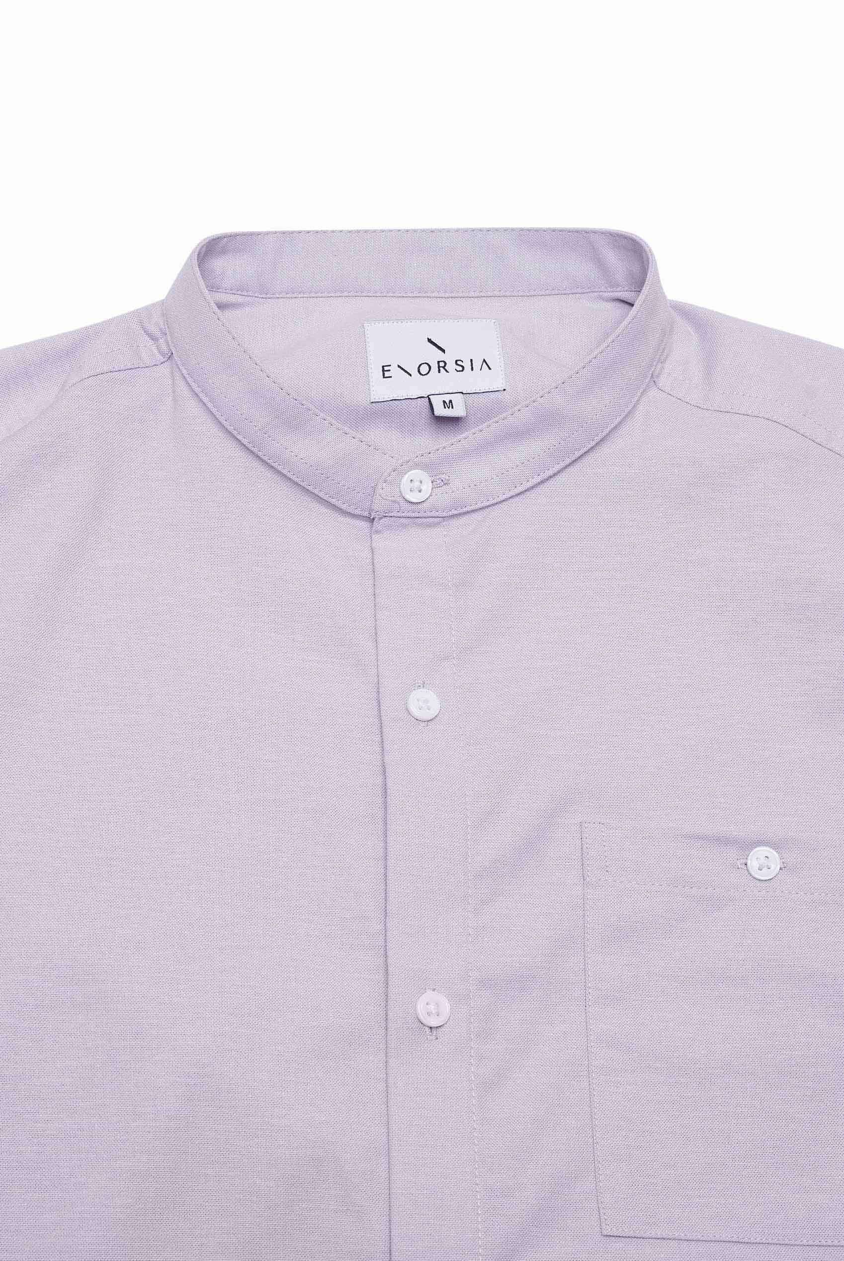 Mens Slim Fit Stand Up Collar Shirt