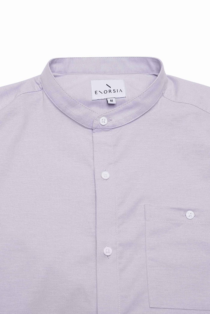 Mens Slim Fit Stand Up Collar Shirt