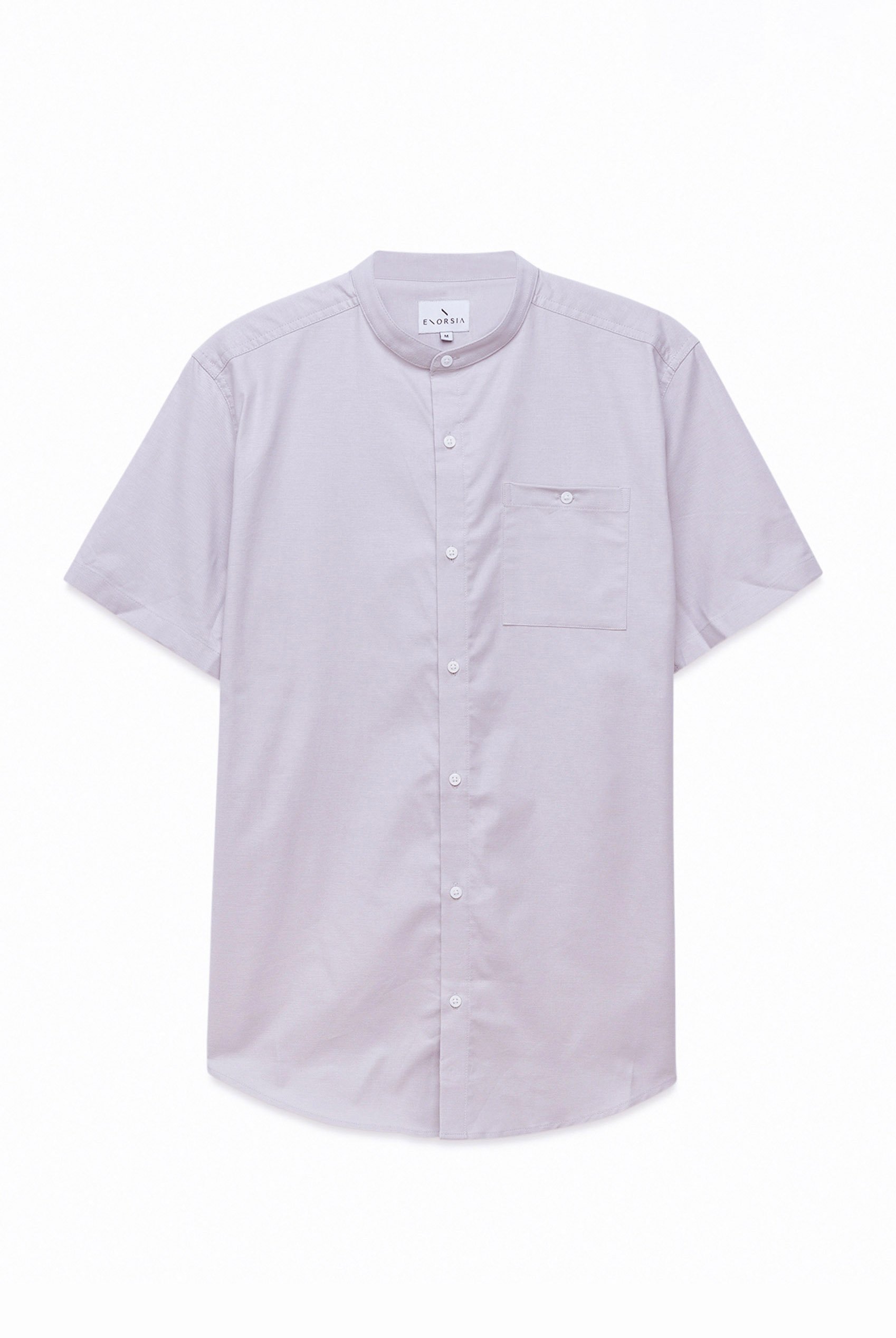 Mens Slim Fit Stand Up Collar Shirt
