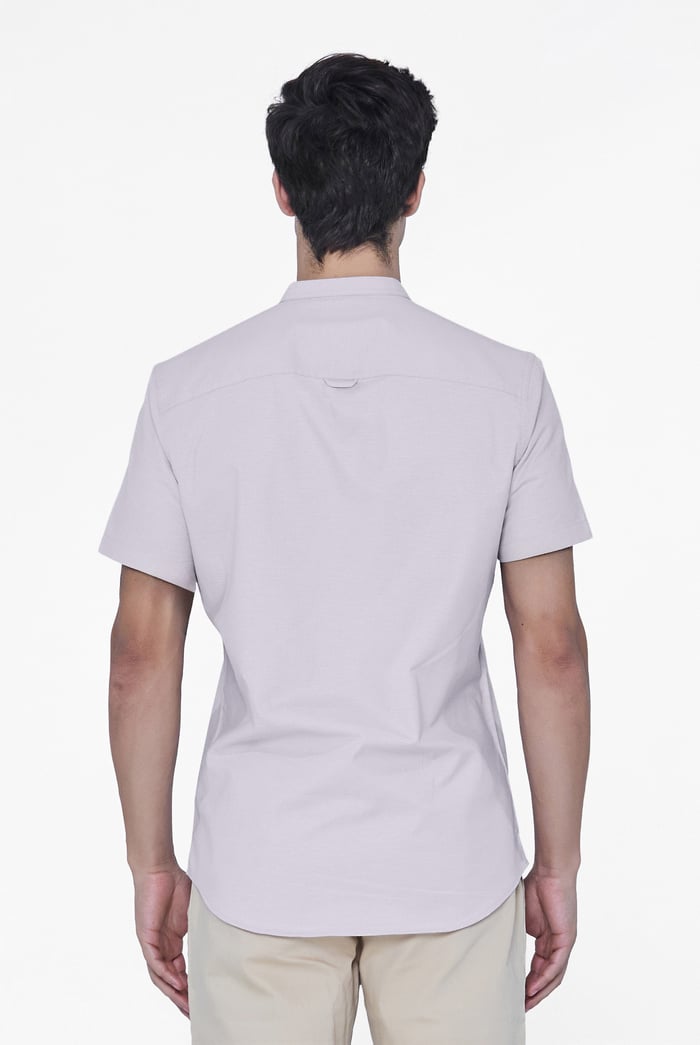 Mens Slim Fit Stand Up Collar Shirt