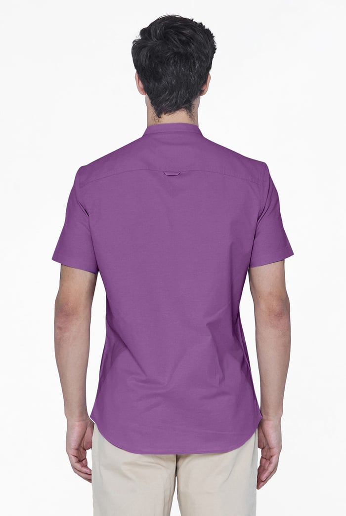Mens Slim Fit Stand Up Collar Shirt