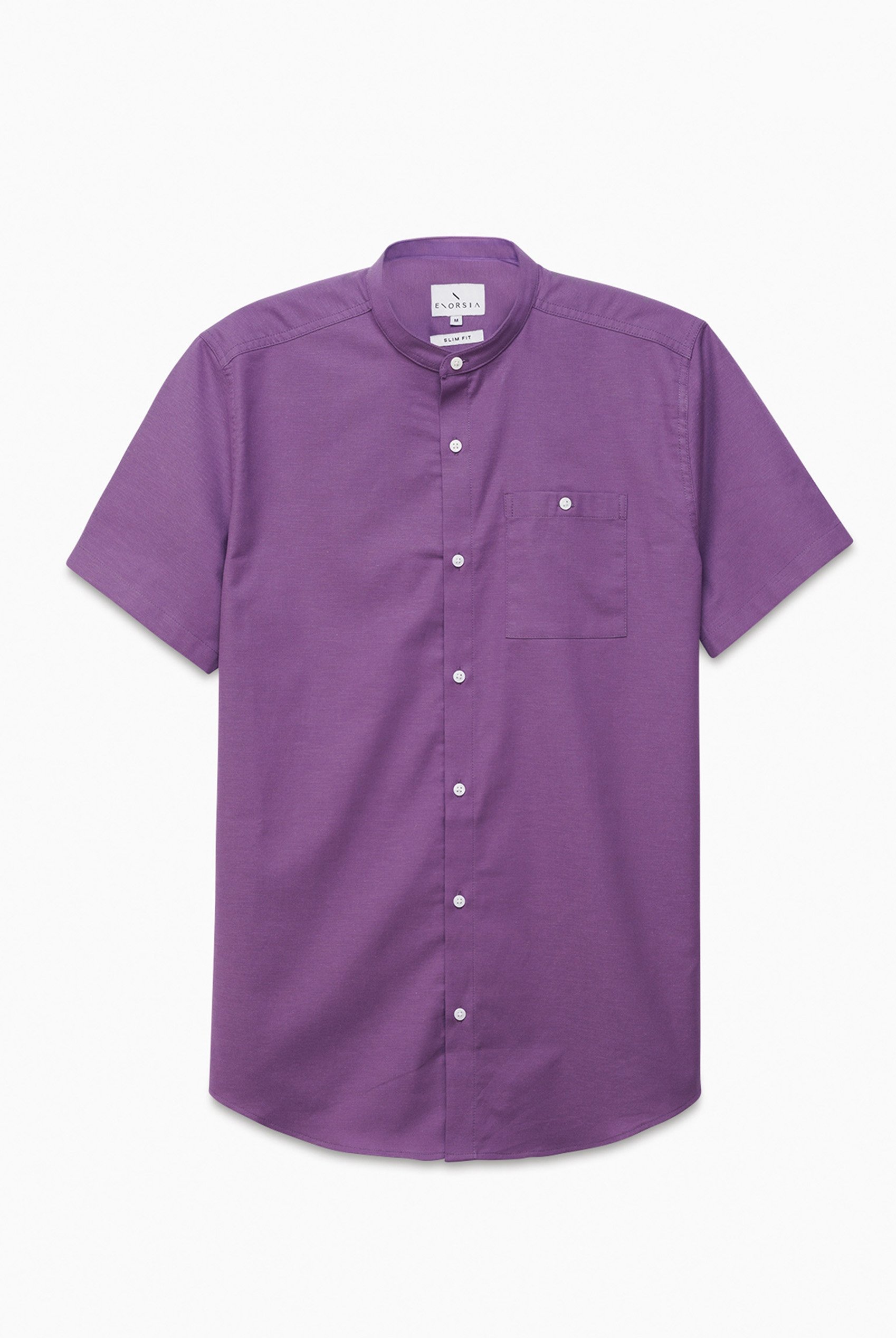 Mens Slim Fit Stand Up Collar Shirt