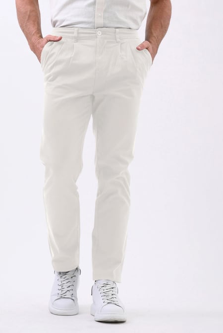 Blue Straight Chino Trousers