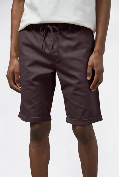 Brown Folded Hem Shorts