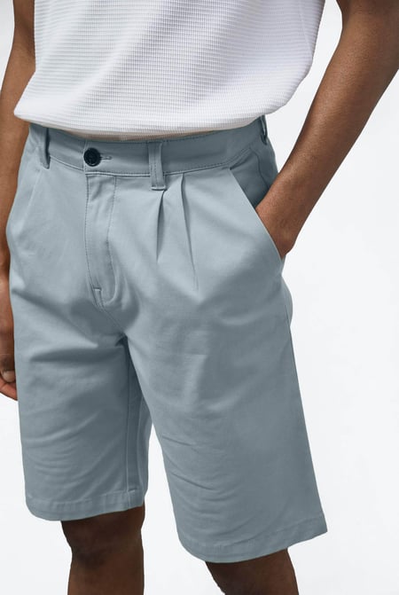 Blue Straight Leg Short Chino Shorts