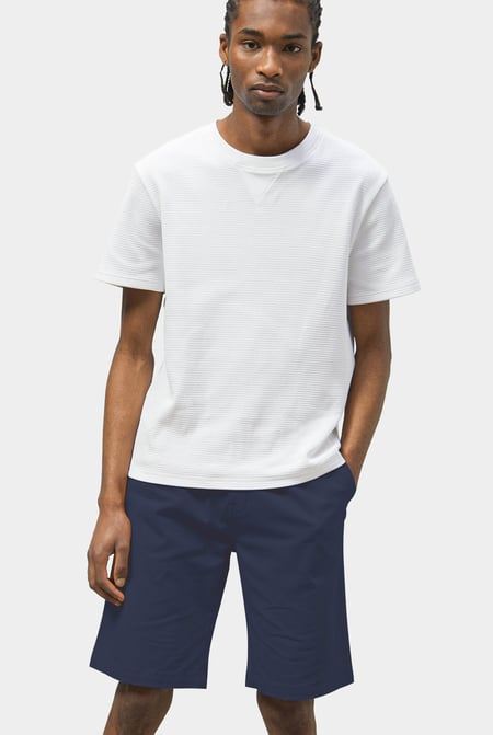 Blue Straight Leg Short Chino Shorts