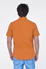 Solid Linen Blend Short Sleeve Shirt