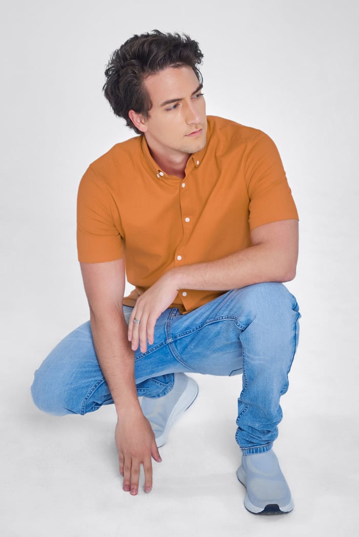 Solid Linen Blend Short Sleeve Shirt