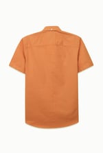 Solid Linen Blend Short Sleeve Shirt