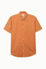 Solid Linen Blend Short Sleeve Shirt