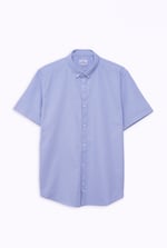 Solid Linen Blend Short Sleeve Shirt