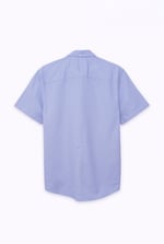 Solid Linen Blend Short Sleeve Shirt