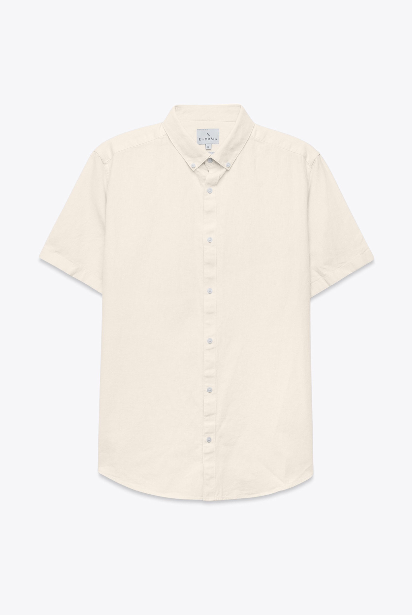 Solid Linen Blend Short Sleeve Shirt