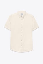 Solid Linen Blend Short Sleeve Shirt