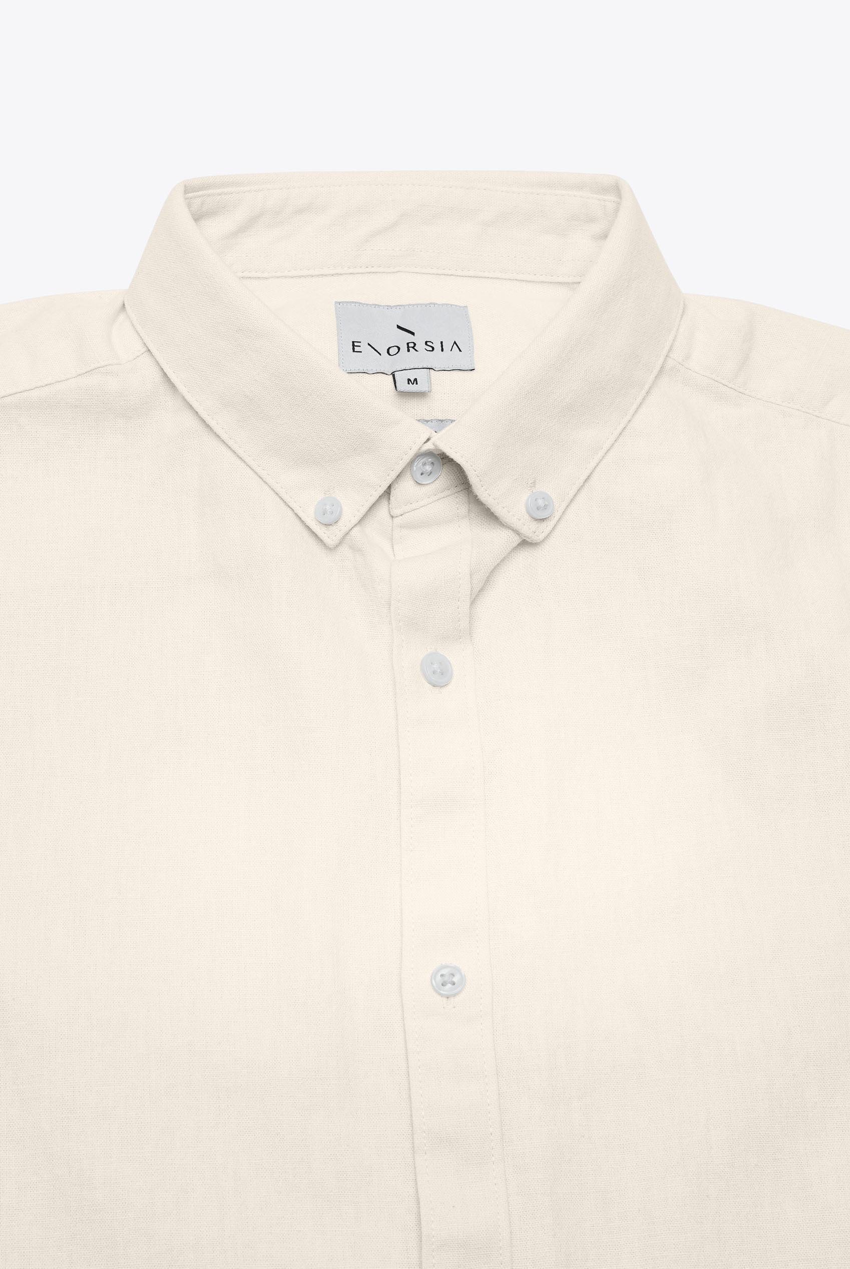 Solid Linen Blend Short Sleeve Shirt