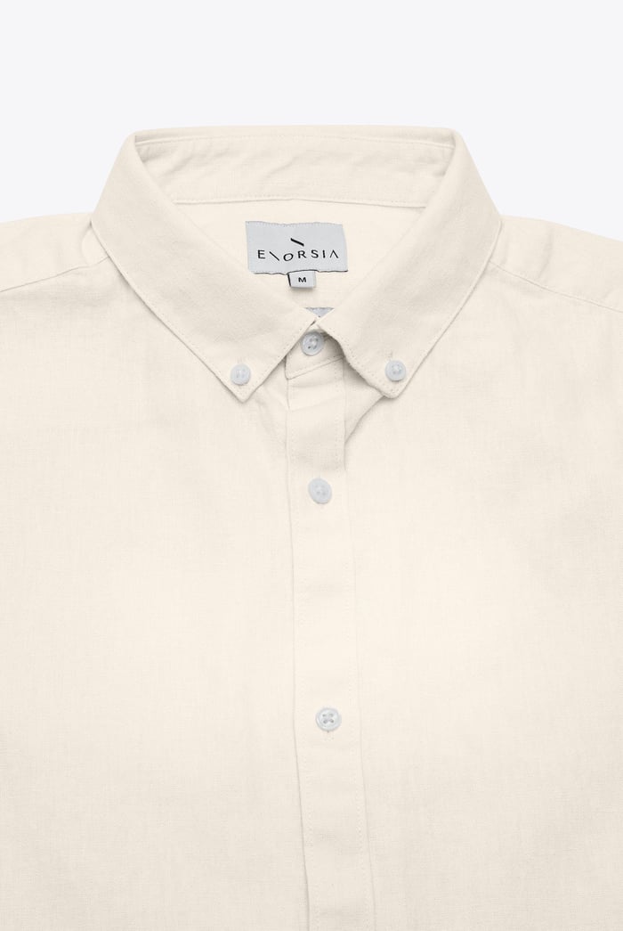 Solid Linen Blend Short Sleeve Shirt