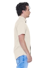 Solid Linen Blend Short Sleeve Shirt