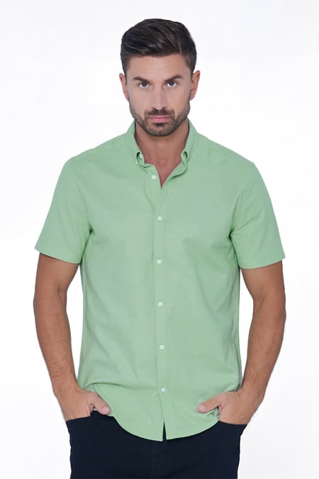 Mens Solid Short Sleeve Shirt