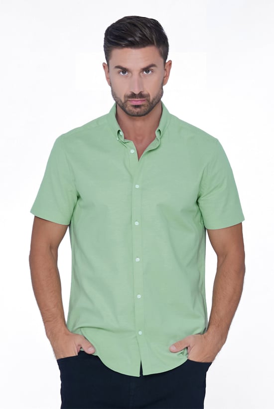 Mens Solid Short Sleeve Shirt