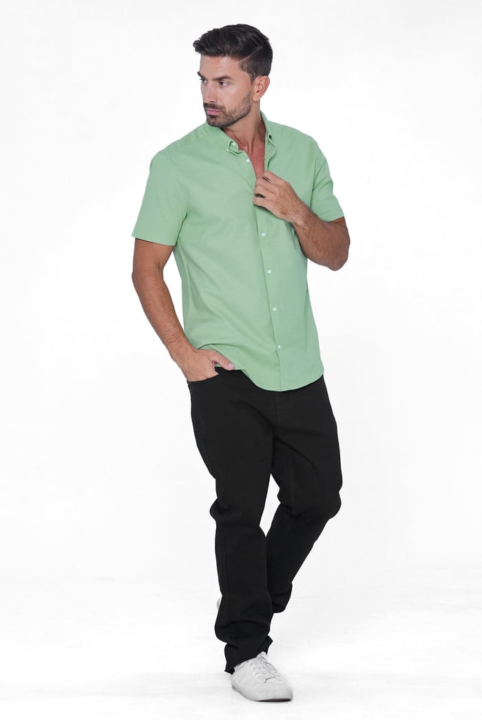 Mens Solid Short Sleeve Shirt
