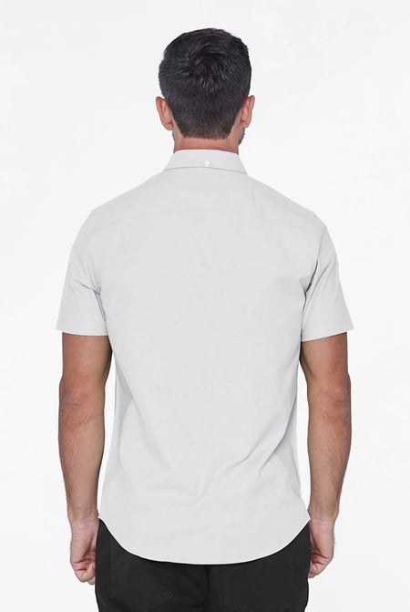 Mens White Solid Short Sleeve Shirt