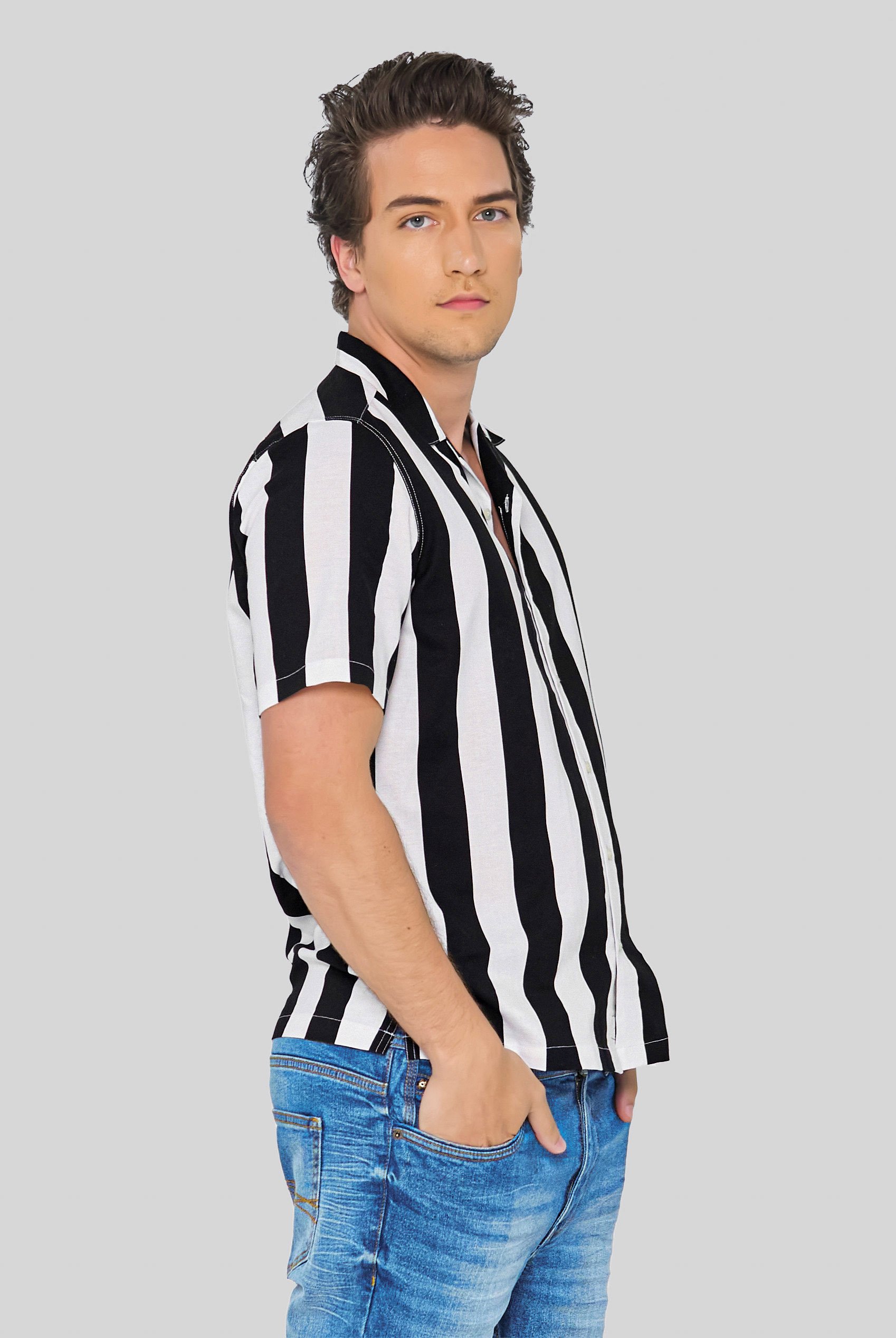 Revere Collar Short Sleeves Shirt