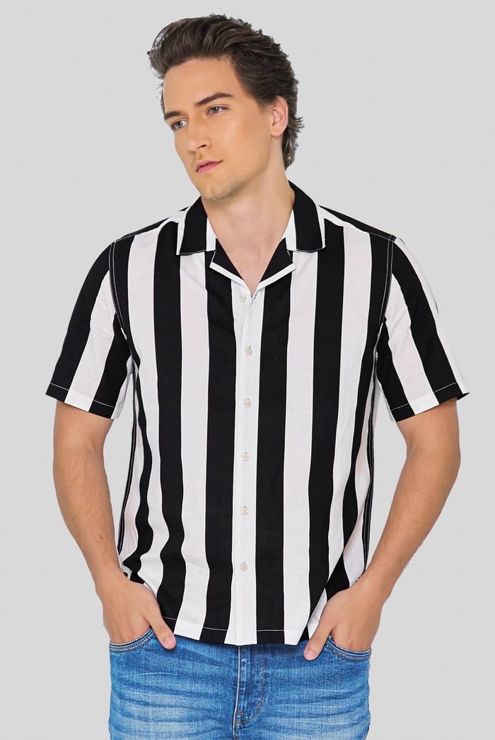 Revere Collar Short Sleeves Shirt