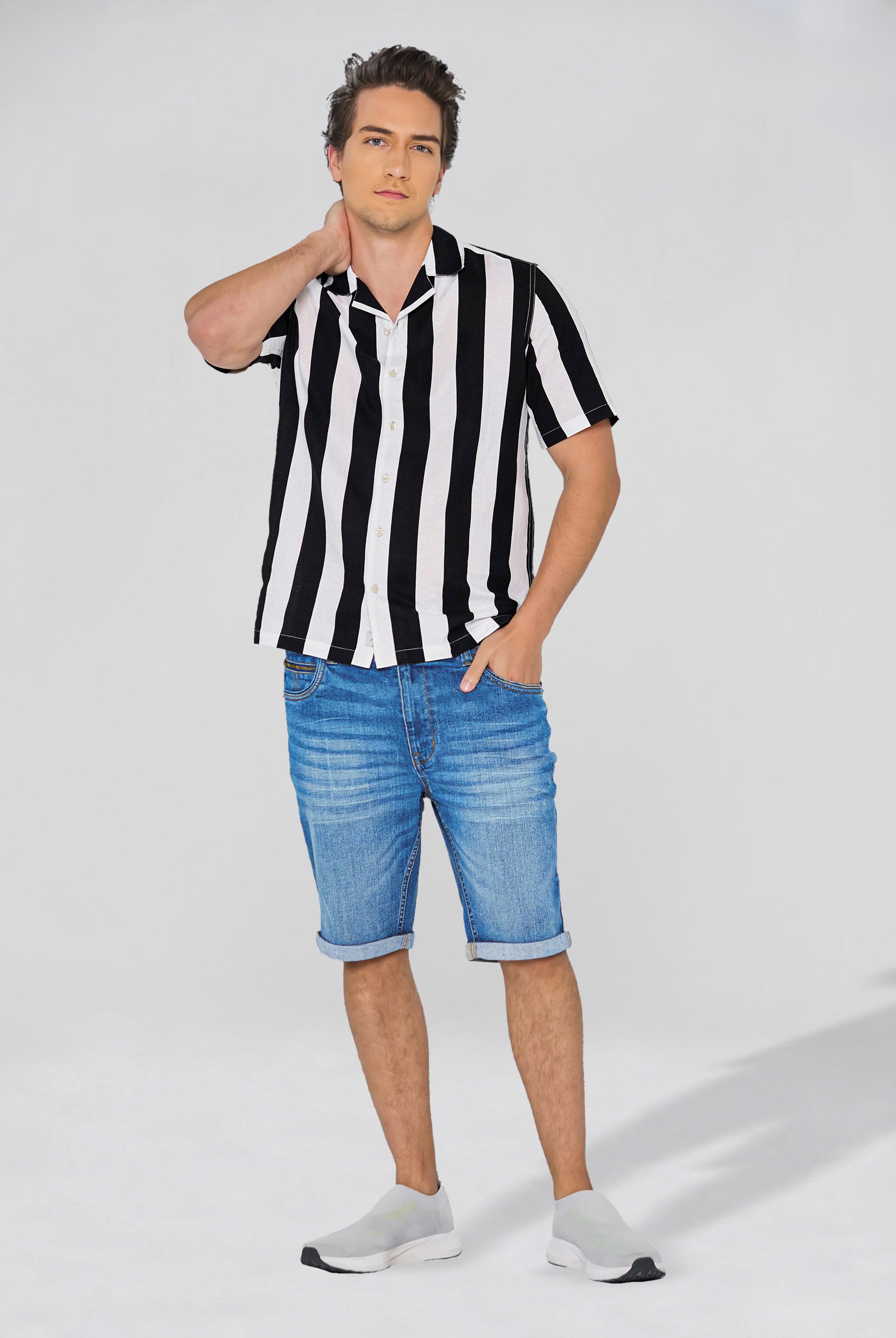 Revere Collar Short Sleeves Shirt