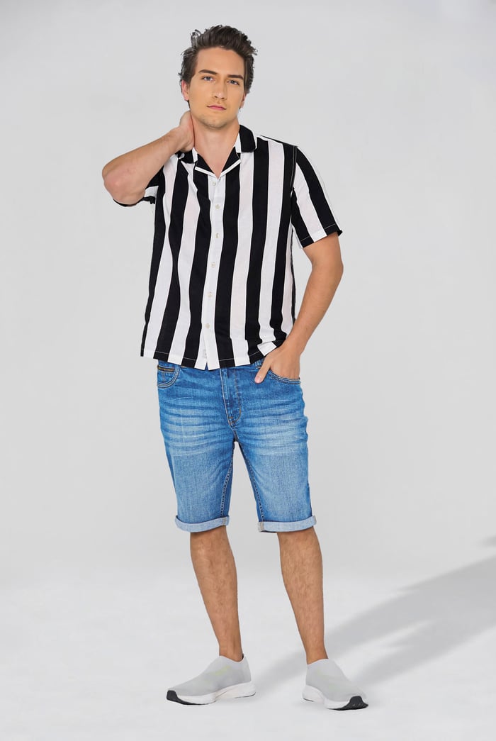 Revere Collar Short Sleeves Shirt