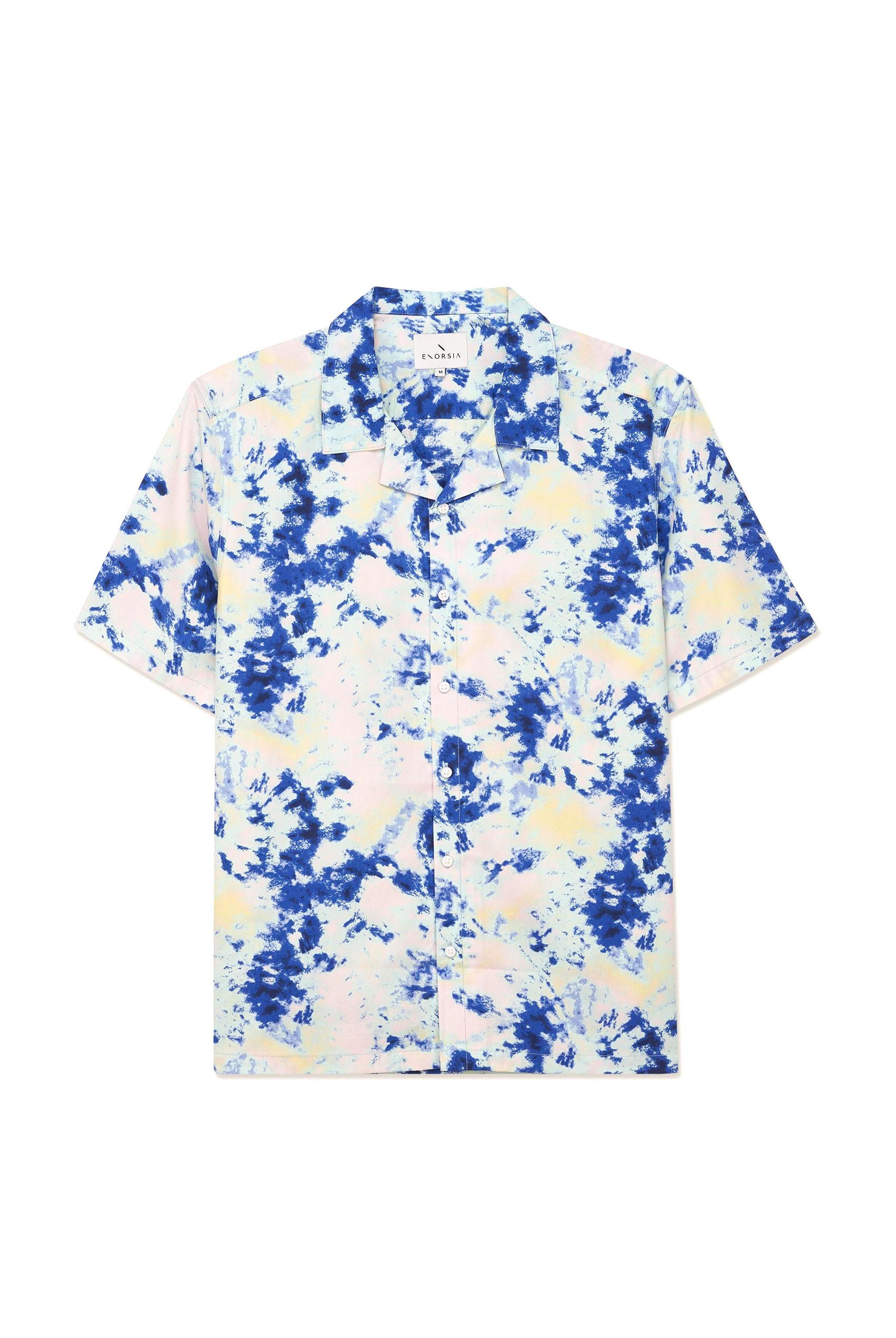 Revere Collar Short Sleeves Printed Shirt