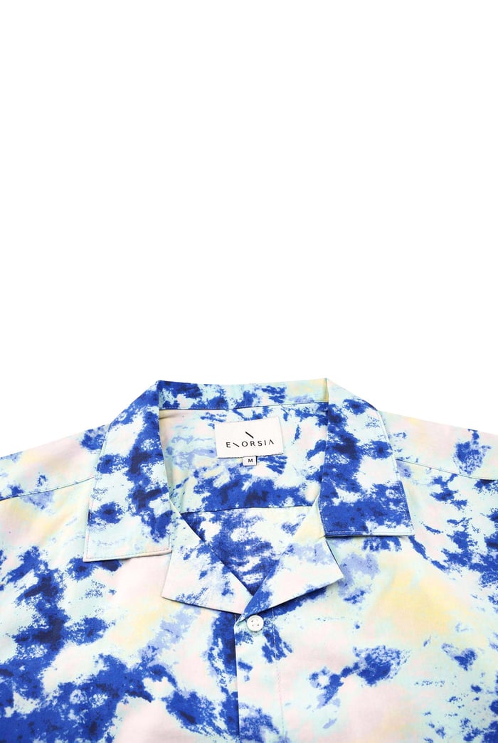Revere Collar Short Sleeves Printed Shirt