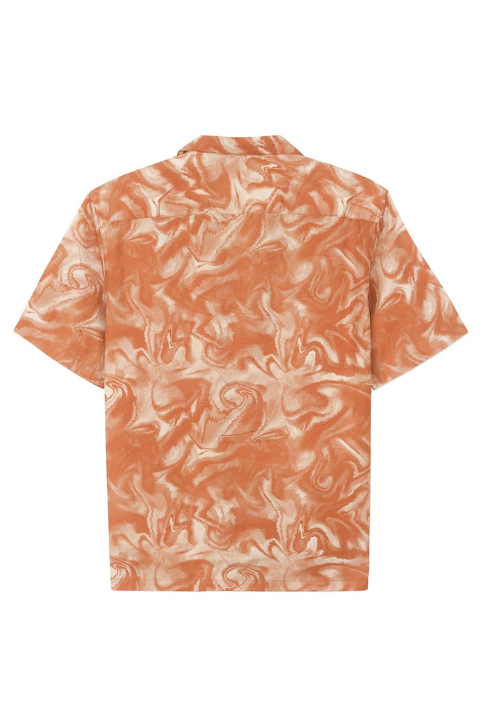 Revere Collar Short Sleeves Printed Shirt