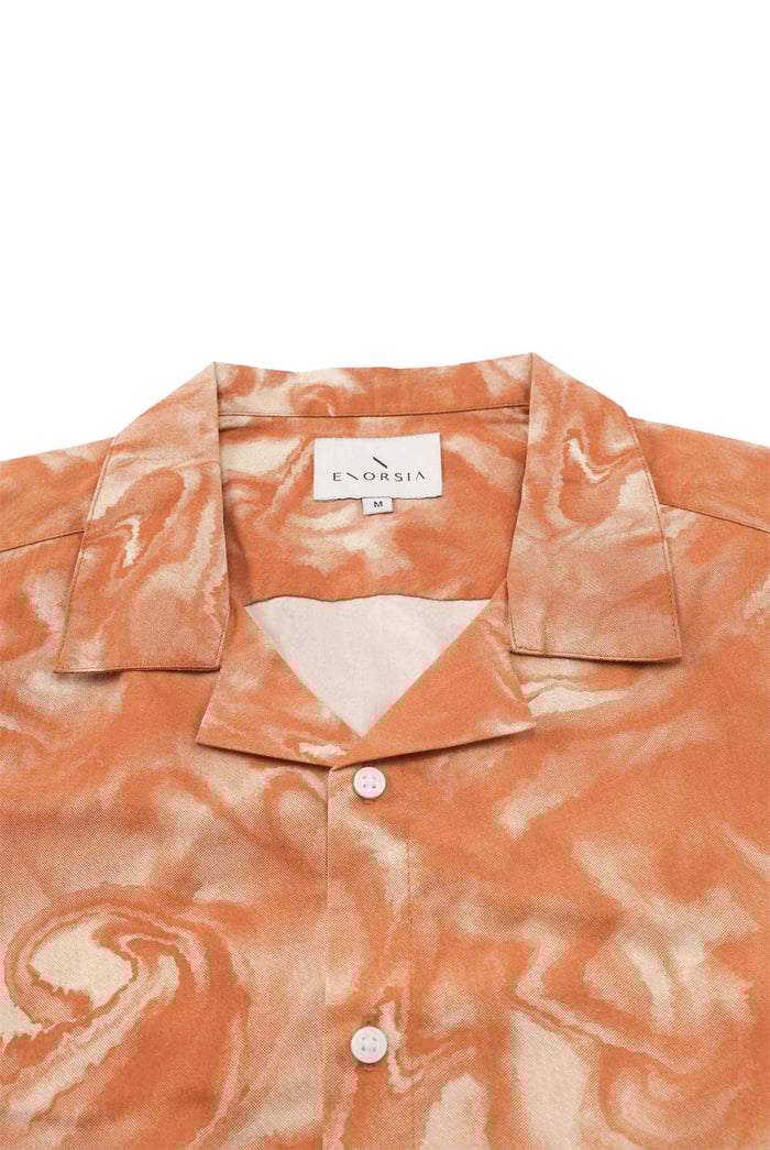 Revere Collar Short Sleeves Printed Shirt